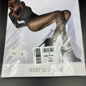 Wolford Velvet De Luxe 50 Sheer Tights - Nearly Black